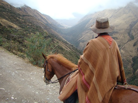 Riding along mountain